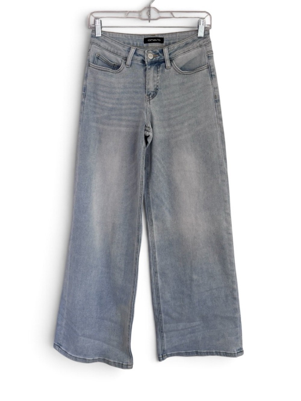 ONESO Light Wash High Rise Baggy Wide Leg Skater Denim Jeans 25